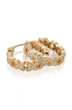 Carolina Gynning Jewelry - Sparkling Ellipse Mini Creol Earringss L Goldplated