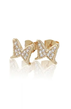 Carolina Gynning Jewelry - Petite Papillion Sparkling Earrings Goldplated