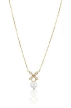 Carolina Gynning Jewelry - Ellipse Mini Pearl Necklace Goldplated