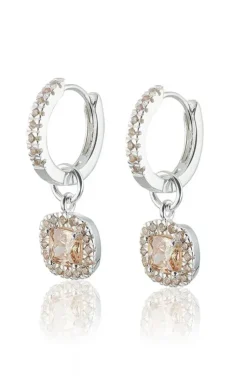 Carolina Gynning Jewelry - Glamorous Creol Earrings Silver Champagne