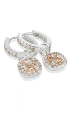 Carolina Gynning Jewelry - Glamorous Creol Earrings Silver Champagne