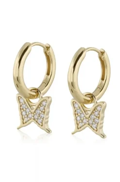 Carolina Gynning Jewelry - Petite Papillion Sparkling Creol Goldplated