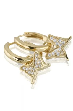 Carolina Gynning Jewelry - Petite Papillion Sparkling Creol Goldplated