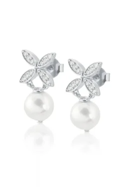 Carolina Gynning Jewelry - Ellipse Mini Pearl Earrings Silver