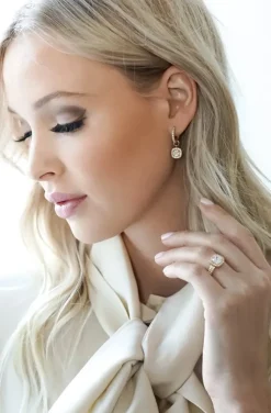 Carolina Gynning Jewelry - Glamorous Creol Earrings Goldplated Clear