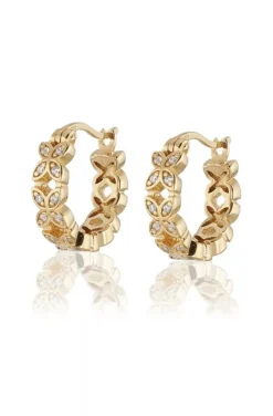 Carolina Gynning Jewelry - Sparkling Ellipse Mini Earrings S Goldplated