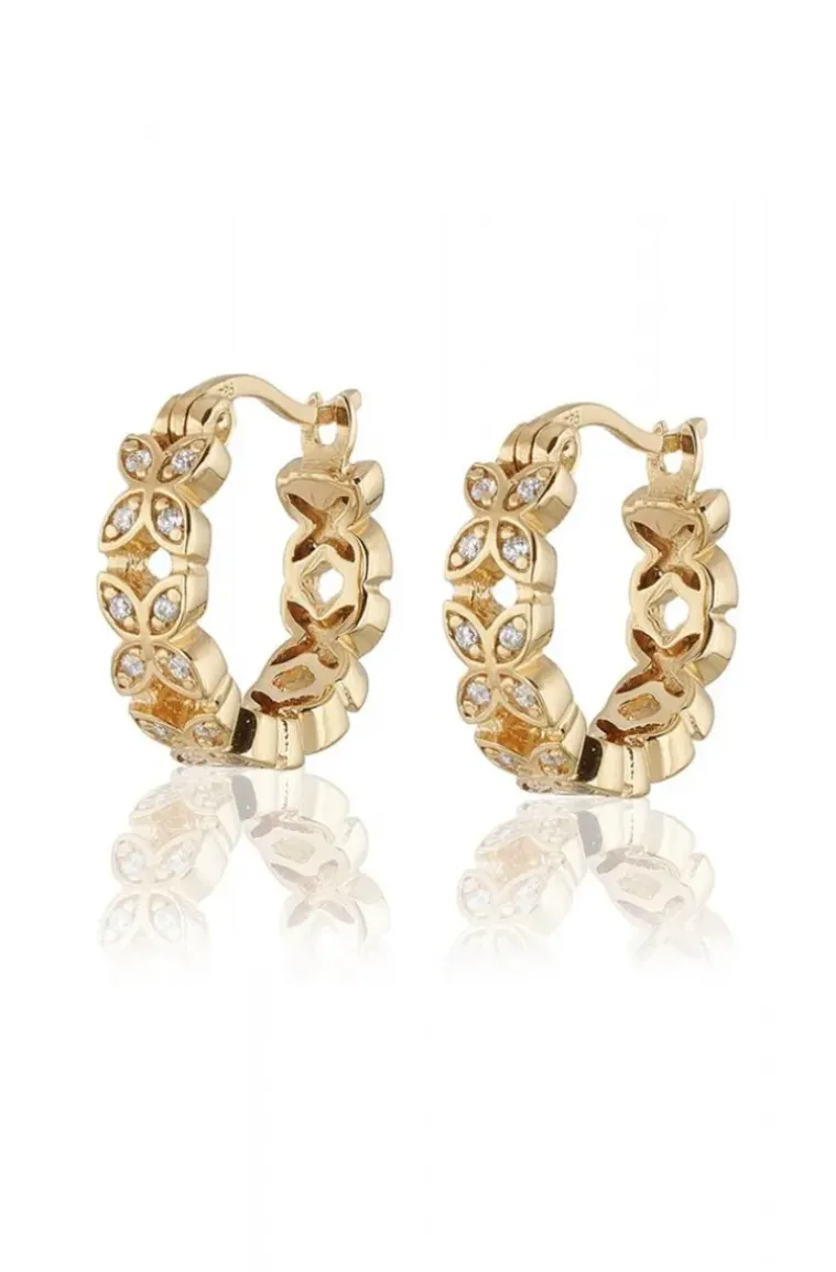 Carolina Gynning Jewelry - Sparkling Ellipse Mini Earrings S Goldplated