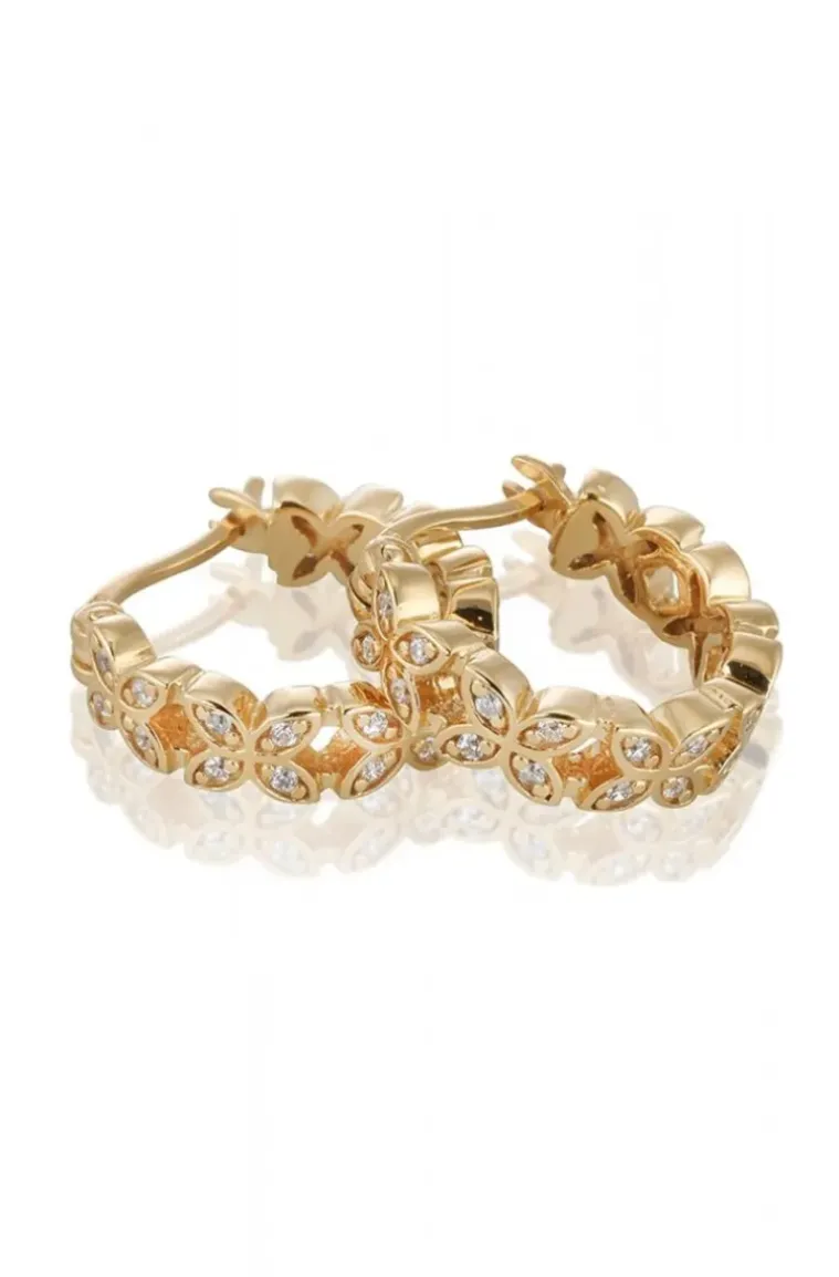Carolina Gynning Jewelry - Sparkling Ellipse Mini Earrings S Goldplated