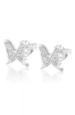 Carolina Gynning Jewelry - Petite Papillion Sparkling Earrings Silver