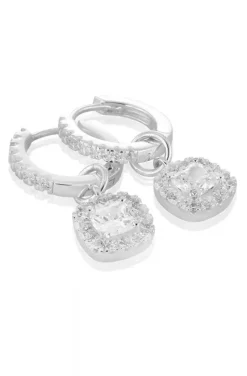 Carolina Gynning Jewelry - Glamorous Creol Earrings Silver Clear
