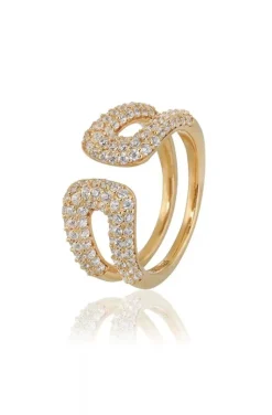 Carolina Gynning Jewelry - Classy Ring Goldplated Clear