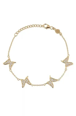 Carolina Gynning Jewelry - 4 Petite Papillion Sparkling Bracelet Goldplated