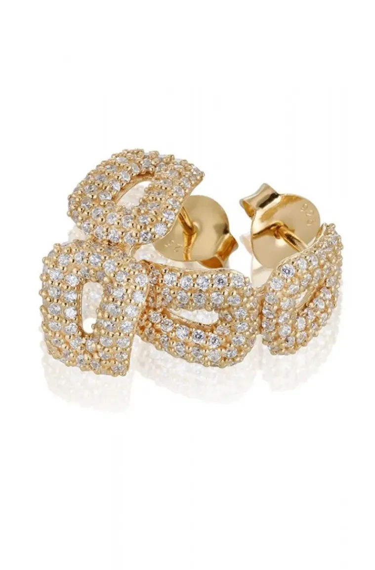 Carolina Gynning Jewelry - Classy Stud Earrings Goldplated Clear