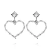 Caroline Svedbom - Baguette Heart Earring Rhodium Crystal