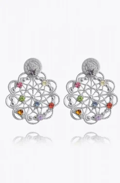 Caroline Svedbom - Bohemian Coin Earring - rhodium rainbow