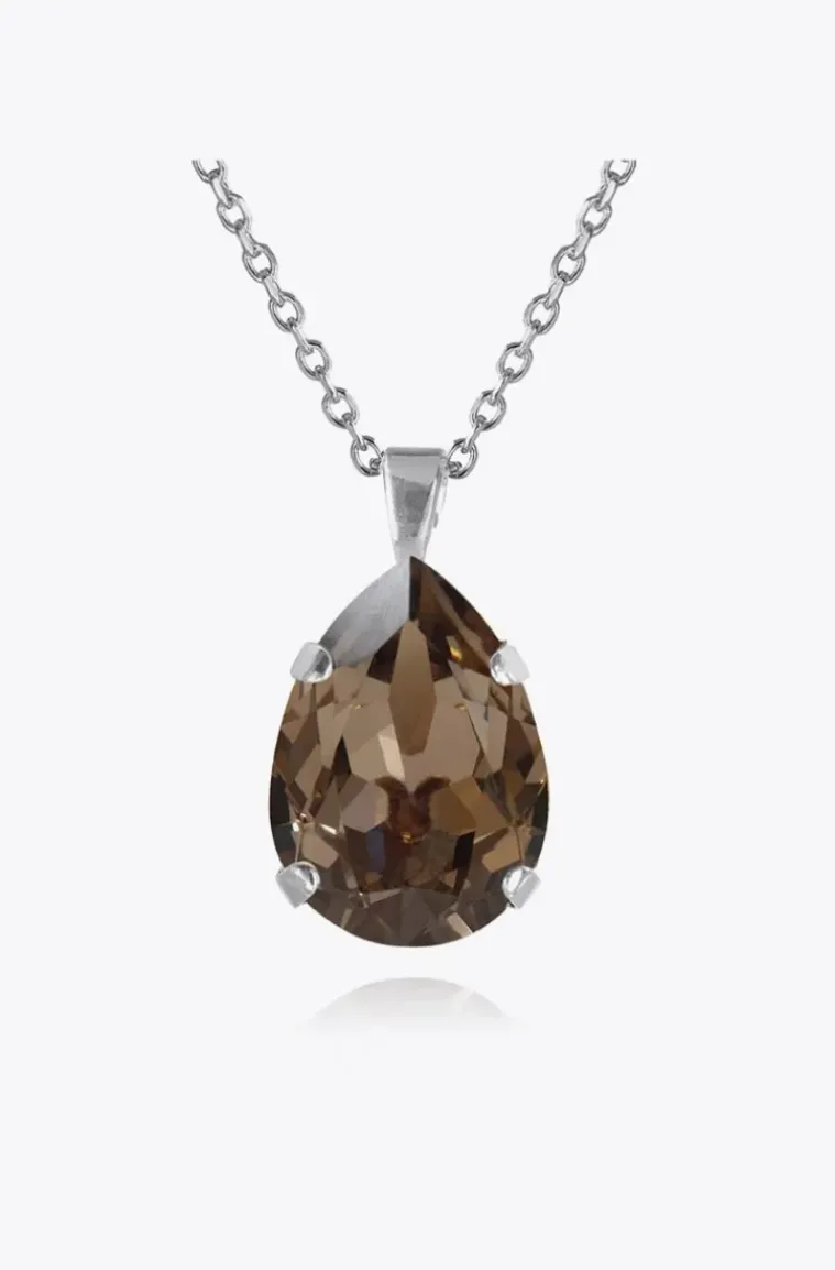Caroline Svedbom - Classic Drop Necklace - Rhodium Greige