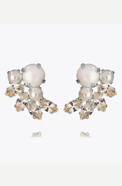 Caroline Svedbom - Elecra Earring - Rhodium Pearl Crystal