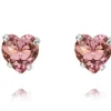 CAROLINE SVEDBOM - HEART STUD EARRING RHODIUM LIGHT AMETHYST