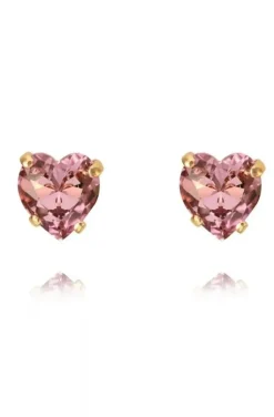Caroline Svedbom - Heart Stud Earring Gold Light Amethyst
