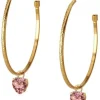CAROLINE SVEDBOM - HEEART LOOP EARRING GOLD LIGHT AMETHYST