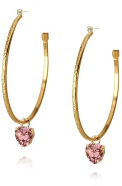 CAROLINE SVEDBOM - HEEART LOOP EARRING GOLD LIGHT AMETHYST