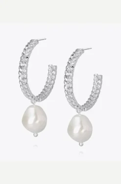 Caroline Svedbom - Kaia Pearl Earring - Rhodium Crystal