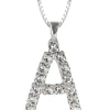 Caroline Svedbom - Letter Necklace A - Rhodium Crystal
