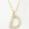 Caroline Svedbom - Letter Necklace D - Gold Crystal