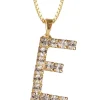 Caroline Svedbom - Letter Necklace E - Gold Crystal