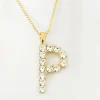 Caroline Svedbom - Letter Necklace P - Gold Crystal