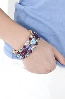 Caroline Svedbom - Maya bracelet gold aquamarine amethyst tanzanite