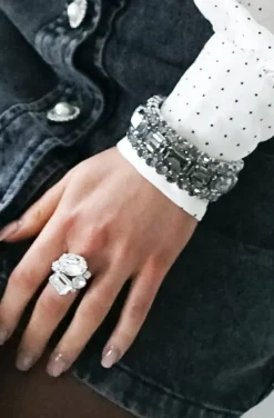 Caroline Svedbom - maya bracelet rhodium black combo