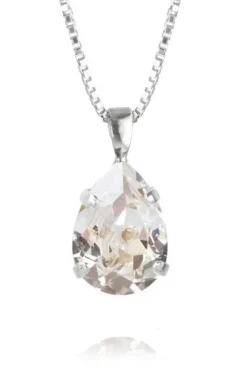 CAROLINE SVEDBOM - MINI DROP NECKLACE RHODIUM CRYSTAL