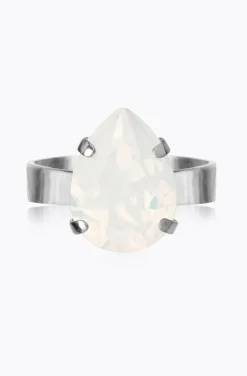 Caroline Svedbom - Mini Drop Ring - White Opal Rhodium