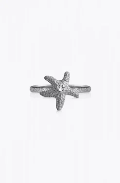 Caroline Svedbom - Mini Sea Star Ring - Rhodium Crystal