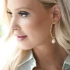 Caroline Svedbom - Miro Loop Earrings - gold pearl crystal