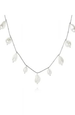 Caroline Svedbom - Olympia Necklace Rhodium Pearl