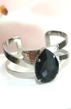 Caroline Svedbom - perfect drop bangle rhodium graphite