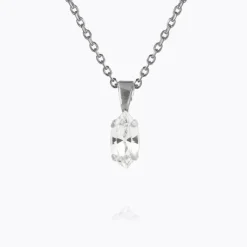 Caroline Svedbom - Petite Navette Necklace Rhodium Crystal