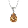 Caroline Svedbom - Petite Drop Necklace Rhodium Colorado Topaz