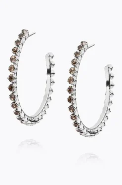 Caroline Svedbom - Siri Large Loop Earring - Rhodium Black Diamond
