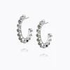 Caroline Svedbom - Siri Loop Earring - Rhodium Black Diamond