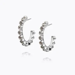 Caroline Svedbom - Siri Loop Earring - Rhodium Black Diamond