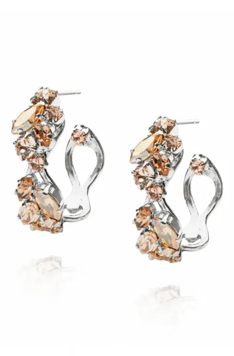 Caroline Svedbom - Stella Loop Earring - Rhodium Silk Combo