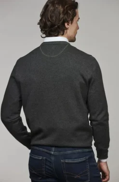 Hansen & Jacob - 2 tone Herringbone Knit Crew neck - Dark Green 57