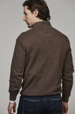 Hansen & Jacob - Half Zip Diamond Knit - Brown 65
