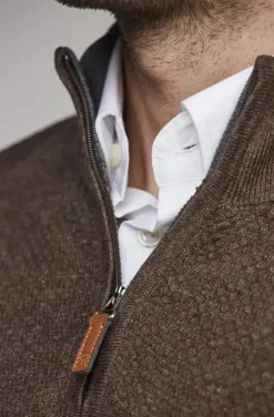 Hansen & Jacob - Half Zip Diamond Knit - Brown 65