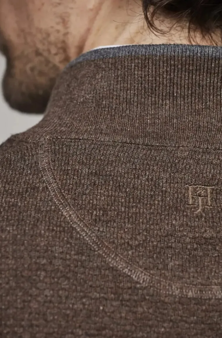 Hansen & Jacob - Half Zip Diamond Knit - Brown 65