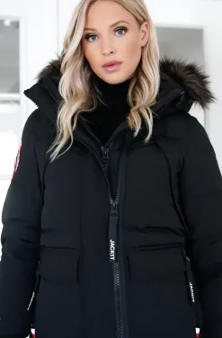 JACK1T - Neo Mountain Parka Extra Long - Black/Dark Bear