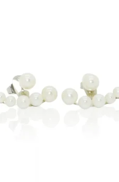 Jane & Sophie - Jacket Earring Pearl Silver